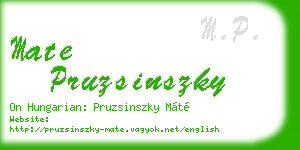 mate pruzsinszky business card