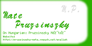 mate pruzsinszky business card